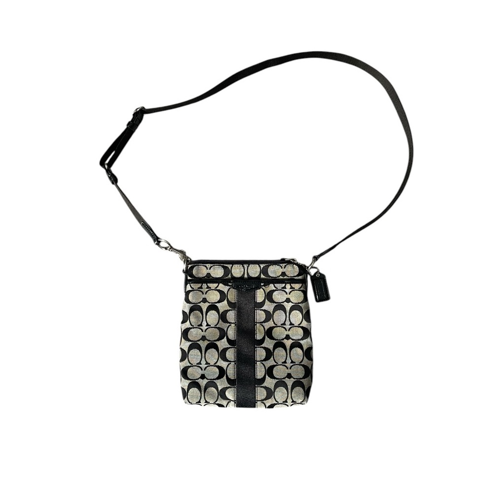 VINTAGE RARE Coach Black and Cream Crossbody Bag